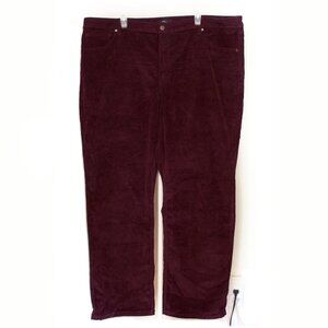 Plus Size Burgundy Corduroy Pants / Reitman's / Size 38/ Plus size